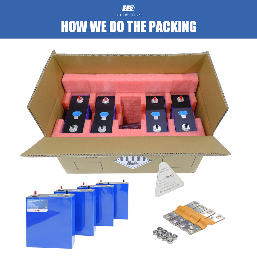 4PCS EVE 3.2V 330ah MB31 Grade A Lifepo4 Battery Cells Rechargeable for EV Solar EU Stock Pre-sale EVE