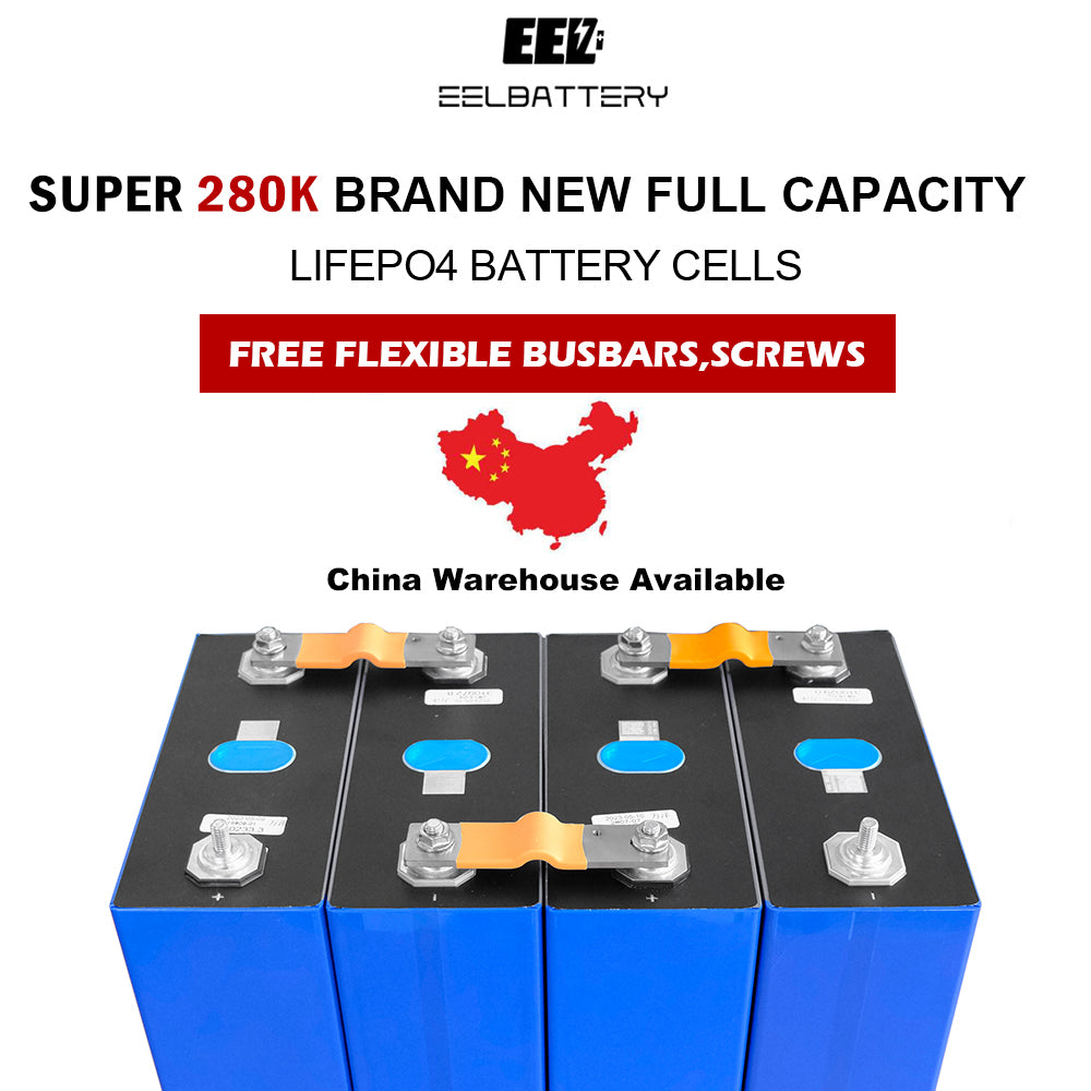 4PCS 3.2V Super EVE lf280k V3 Grade A 280Ah LiFePO4 Battery Cells for DIY Solar China Shipping EEL BATTERY