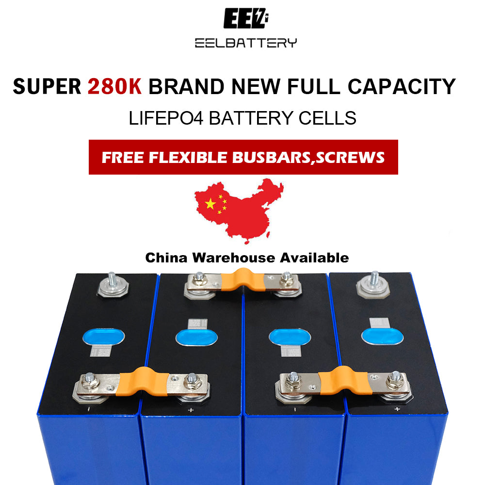 4PCS 3.2V Grade A EVE 280Ah lf280k V3 LiFePO4 Battery Cells for DIY Solar China Shipping EEL BATTERY