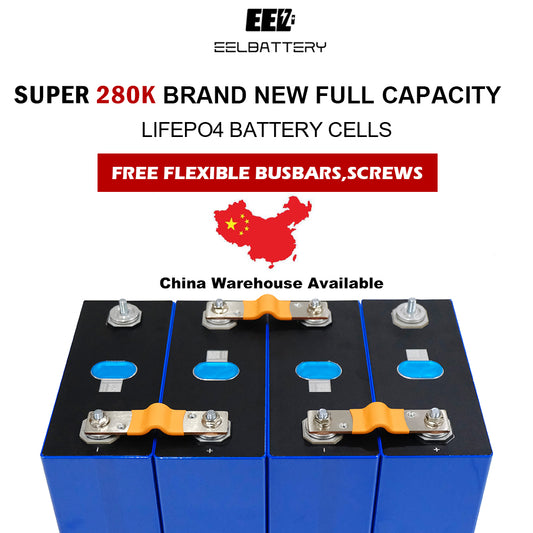 4PCS 3.2V Grade A EVE 280Ah lf280k V3 LiFePO4 Battery Cells for DIY Solar China Shipping EEL BATTERY