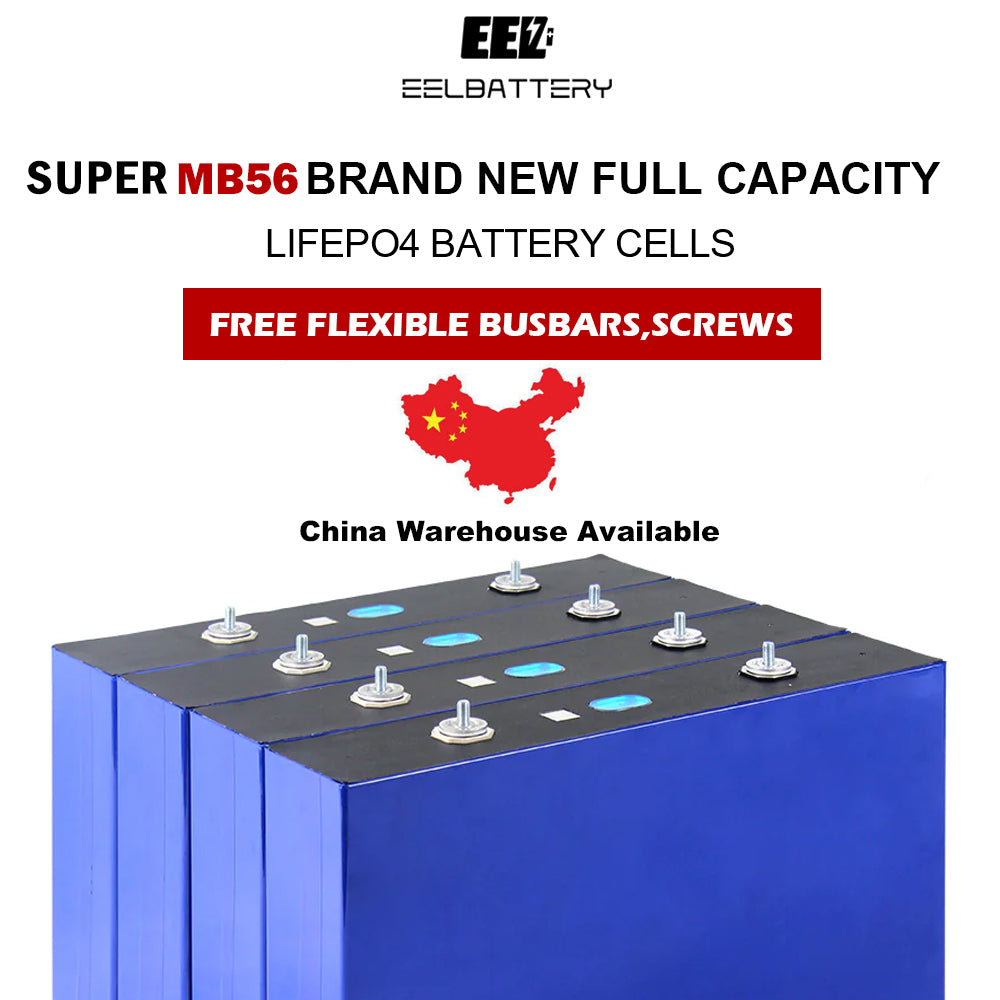 4PCS 3.2V 628Ah EVE MB56 with Double-thread Studs Grade A LiFePO4 Battery Cells Full Capacity China Shipping