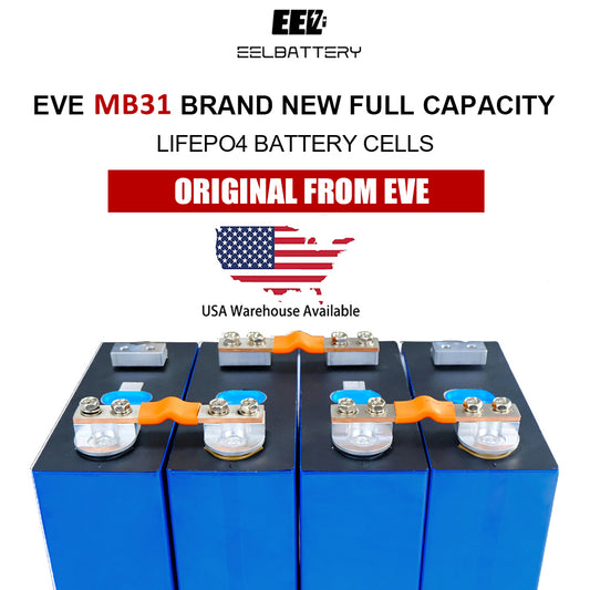 4PCS 3.2V 330Ah EVE MB31 with New Studs Grade A LiFePO4 Battery Cells USA Shipping EEL BATTERY