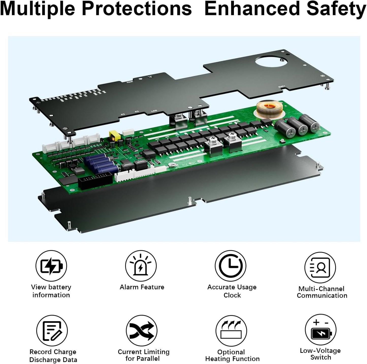 JK 200A 16S 48V CAN/RS485 Lifepo4 Battery 2A Active Balance JK Inverter BMS Protection Board