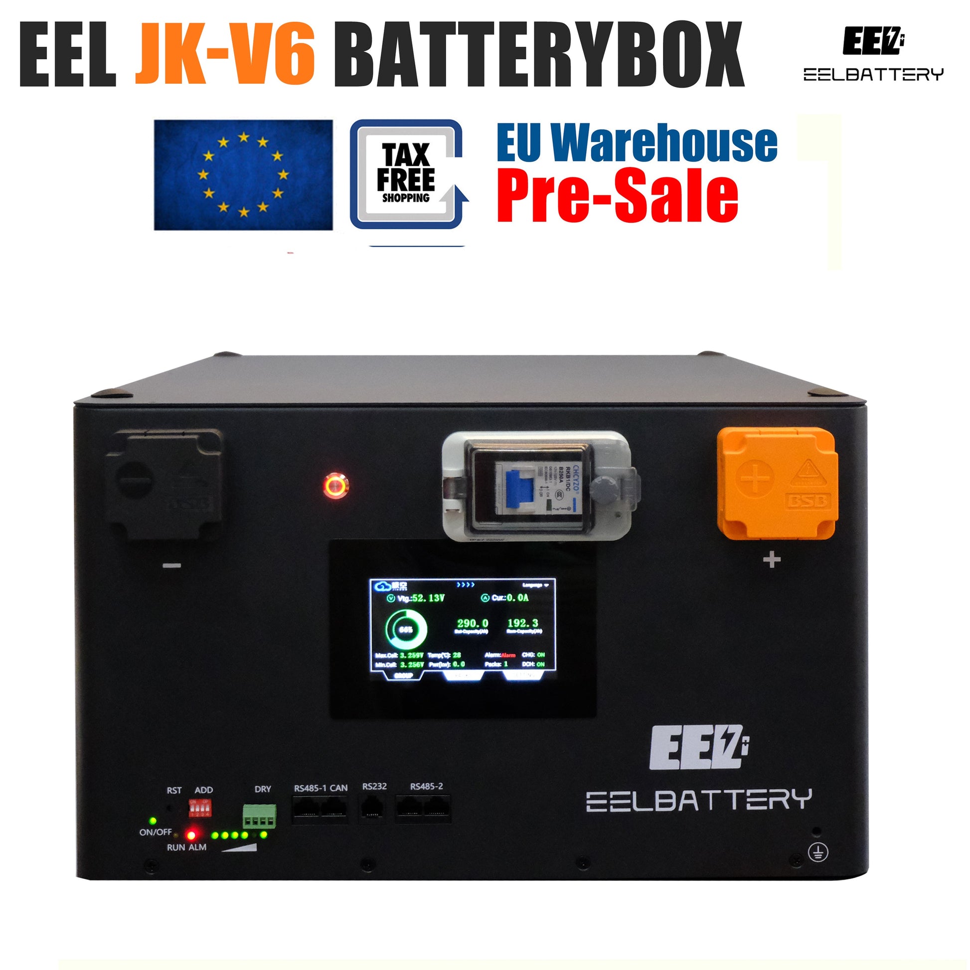 EEL 48V 16S V6-JK Battery Stackable Box DIY Kits with 200A JK V19 BMS Energy Storage System EU Stock Pre-sale EEL BATTERY
