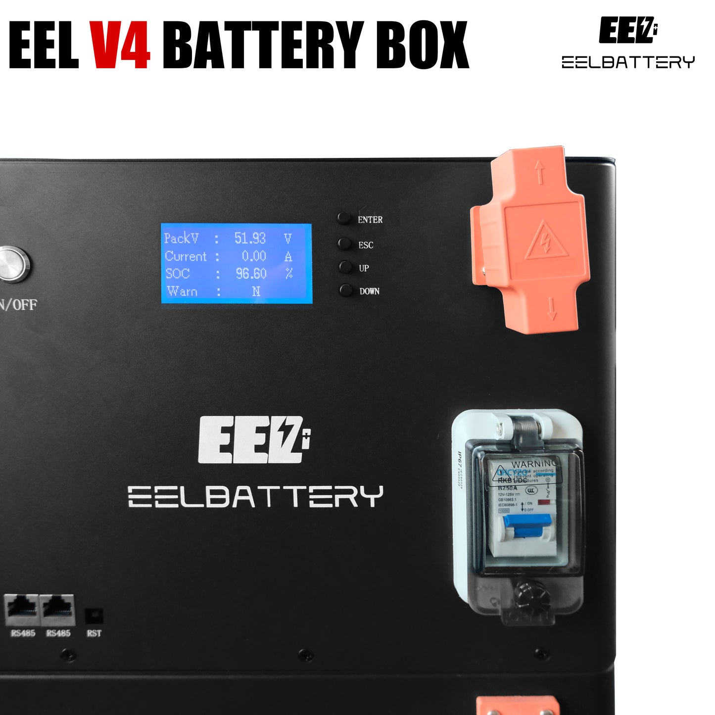 EEL 48V DIY Box V4 Server Rack Battery Kits with Bluetooth BMS Energy Storage Stackable Type EEL BATTERY