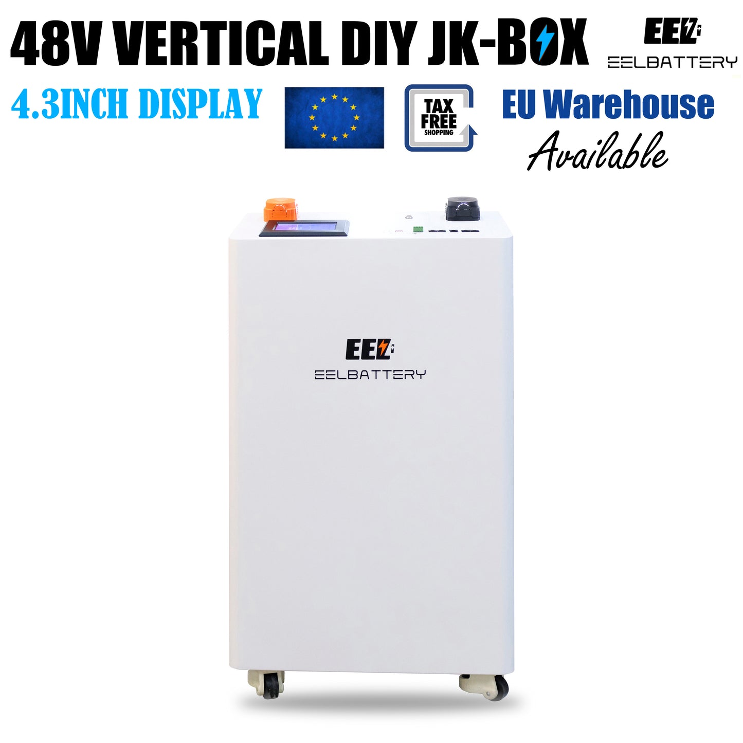 EEL 48V 16S DIY 280 Vertical DIY Battery Box Kits with JK Inverter BMS and Wheels EU Stock