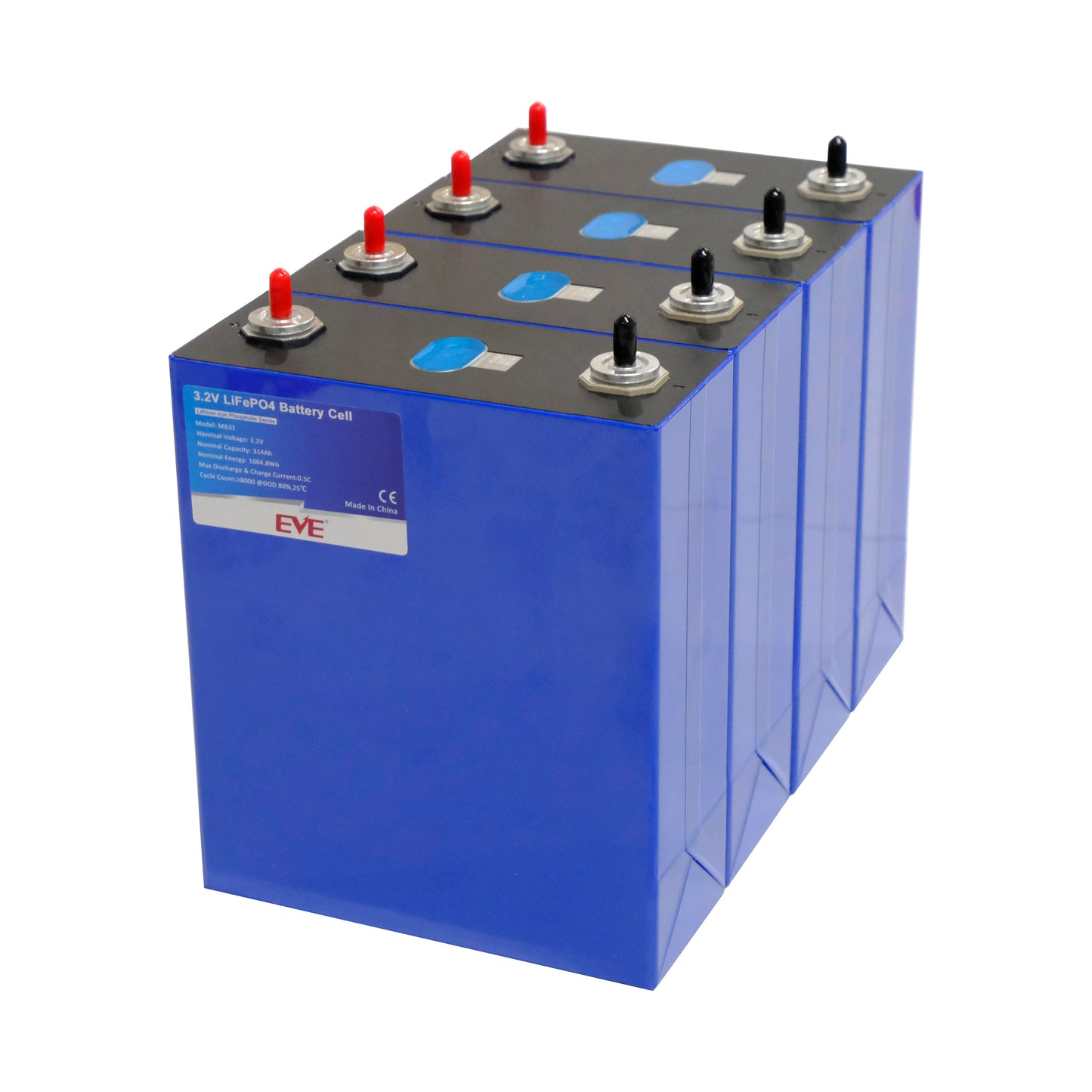 EU Stock-4PCS 3.2V EVE 330Ah MB31 HSEV Grade A M6 Studs LiFePO4 Battery Cells Full Capacity Brand New 8000 Cycles EEL BATTERY