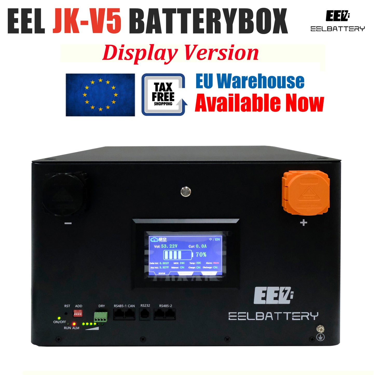 EEL 48V 16S Server Rack Battery V5-JK Box DIY Stackable Kits with JK V19 BMS Box Energy Storage EU Stock