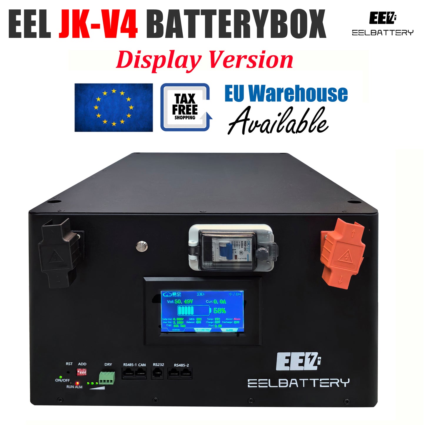 EEL 48V 16S Server Rack Battery V4 Box DIY Stackable Kits with JK V19 BMS Box Energy Storage EU Stock