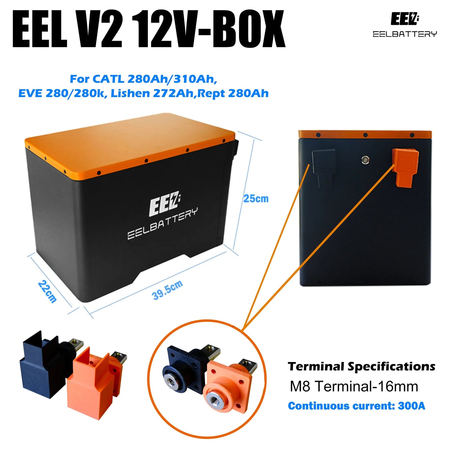12V DIY Kit LiFePO4 Battery Box with JK 200A Active Balance BMS,250A Fuse for Solar Power EU Stock EEL BATTERY