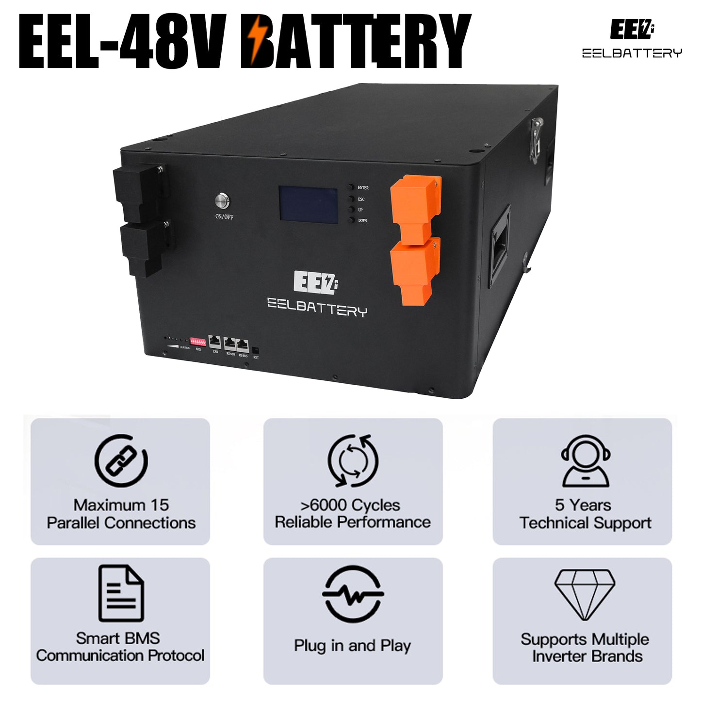 51.2v 15Kwh EEL Server Rack LiFePO4 Battery Pack Home Power Solar Energy Storage System EEL BATTERY