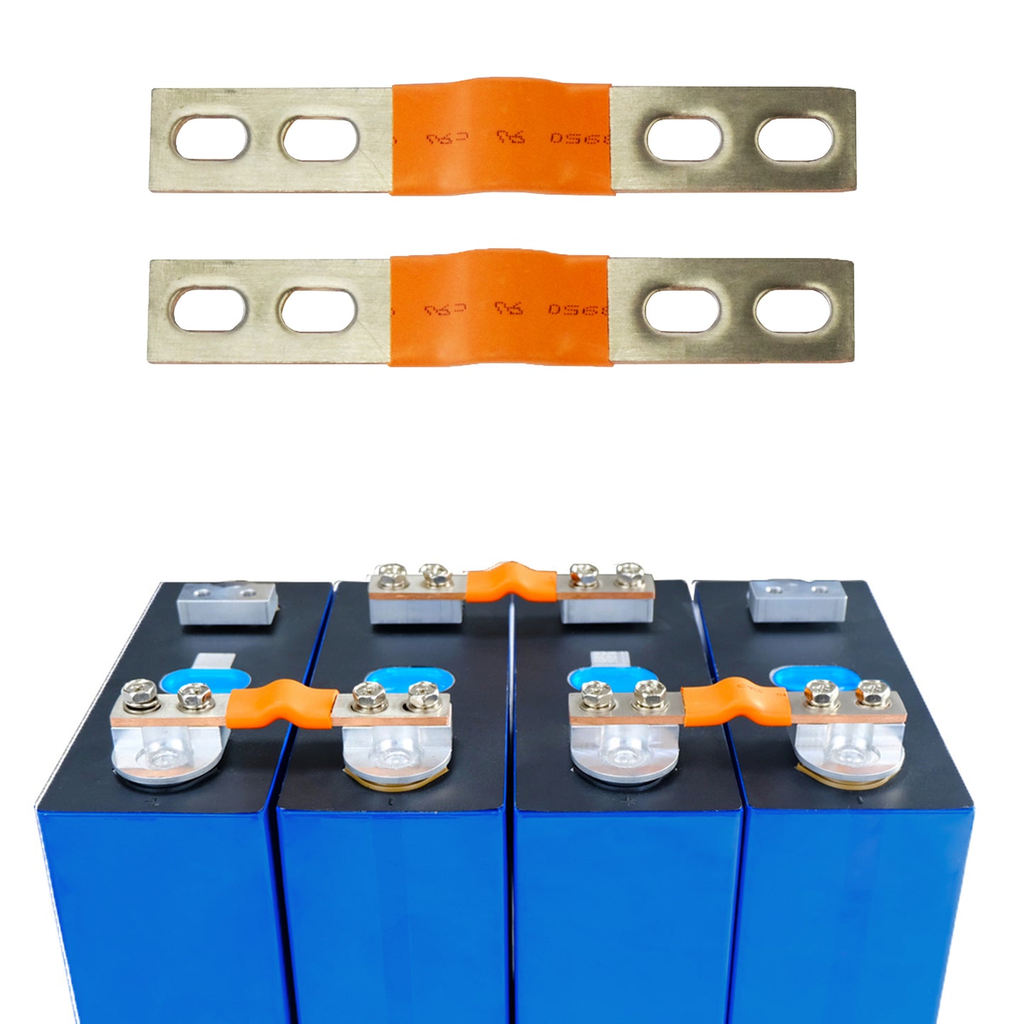 4PCS Flexible 4 holes for EVE Double-thread Studs Nickel-Plated Copper Bus Bar Terminal Connectors Accessories EEL BATTERY