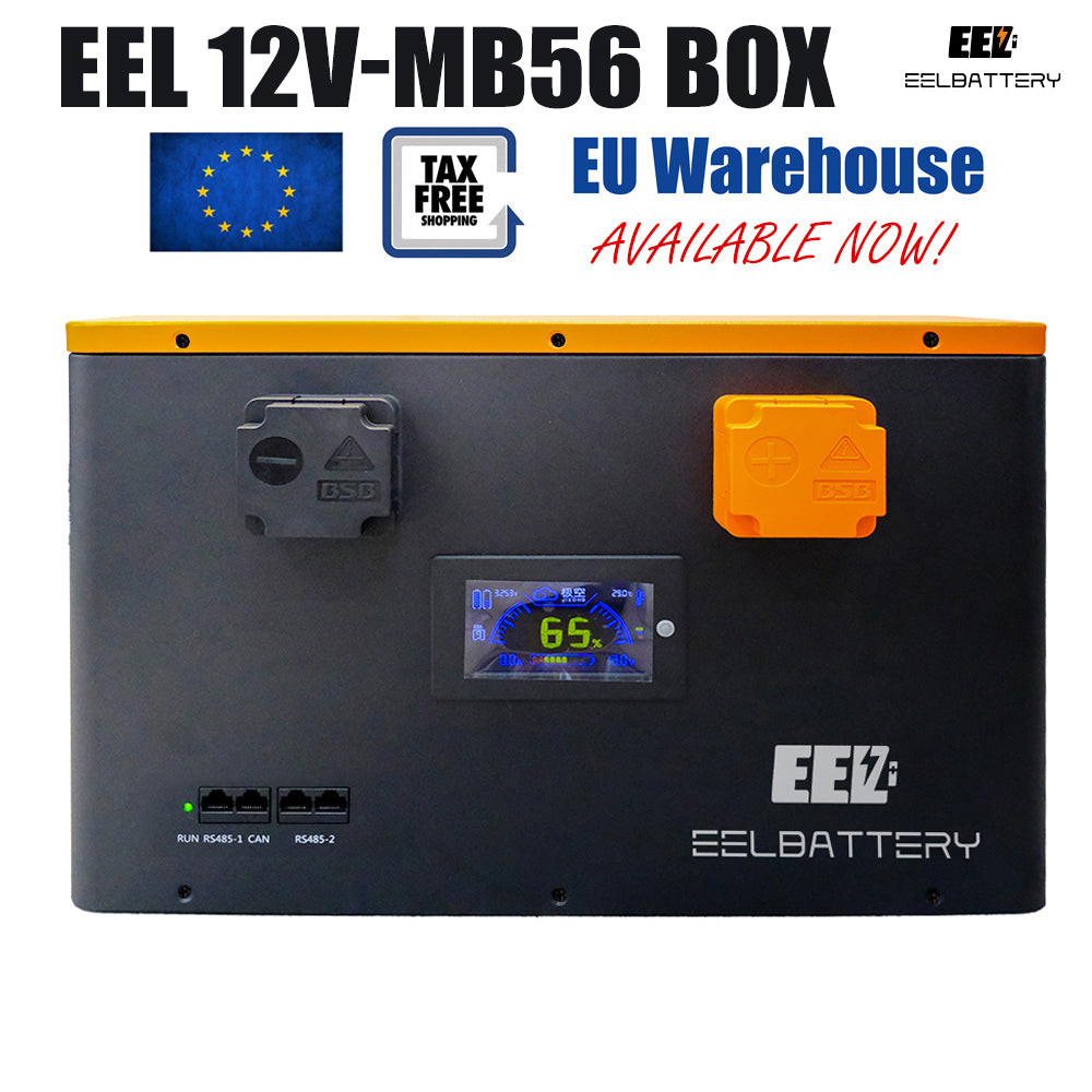 EU Stock-12V EVE MB56 LiFePO4 DIY Battery Box with JK 300A B2A8S30PHCR Active Balance BMS