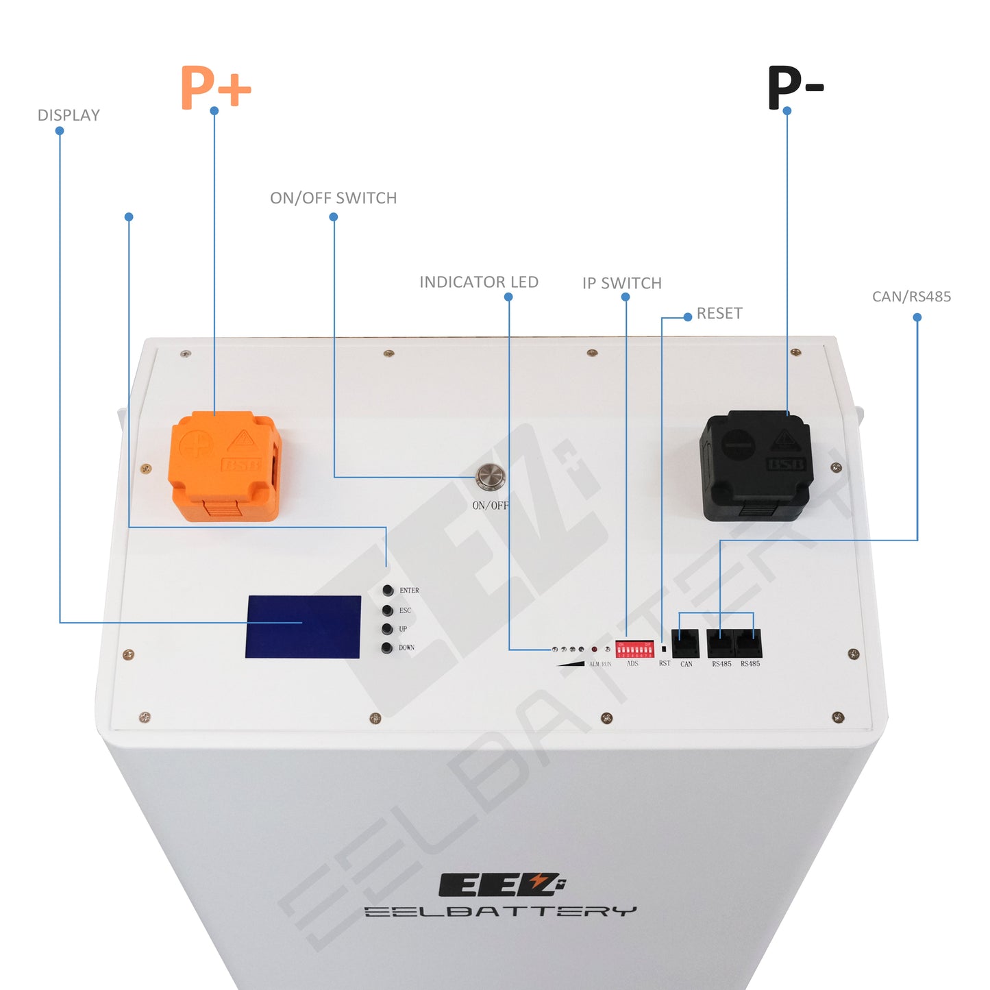 EU Stock-EEL 48V 16S DIY Vertical Seplos Box DIY Battery Kits with Seplos V2 200A BMS and Wheels Free Shipping & Free Tax & With Cells EEL BATTERY