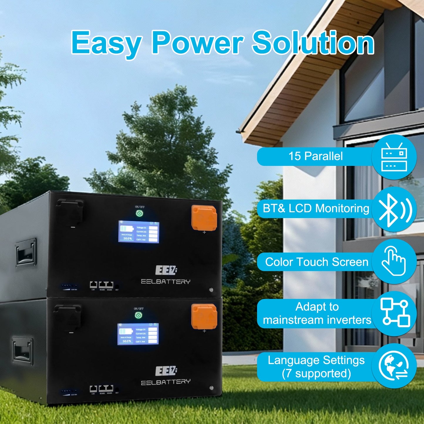 EU Stock-EEL 48V 16S Battery DIY Kit Box with 200A Seplos V3.0 Bluetooth BMS for Energy Storage Free Shipping & Free Tax & With Cells EEL BATTERY