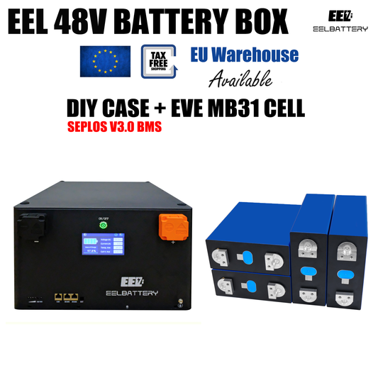 EU Stock-EEL 48V 16S Battery DIY Kit Box with 200A Seplos V3.0 Bluetooth BMS Multi-languages for Energy Storage Free Shipping & Free Tax EEL BATTERY
