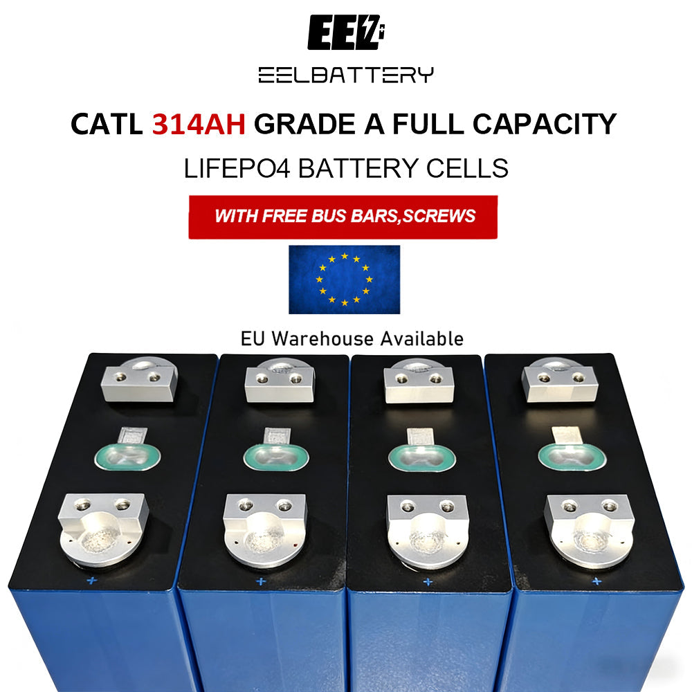 EU Stock-4PCS 3.2V CATL 314Ah Grade A Lifepo4 Battery Cells Rechargeable for EV Solar Energy Free Shipping & Free Tax & With Cells CATL