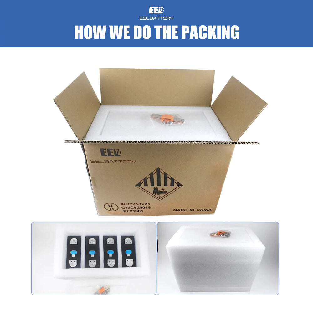 4PCS 3.2V EVE280k Original Grade A with New Studs LiFePO4 Battery Cells China Shipping EEL BATTERY