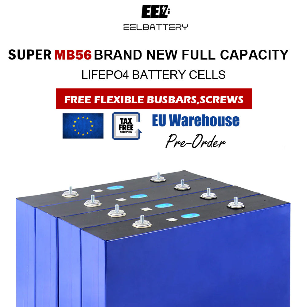 EU Stock-4PCS 3.2V 628Ah EVE MB56 with Double-thread Studs Grade A LiFePO4 Battery Cells Free Shipping& Free Tax& With Cells EEL BATTERY