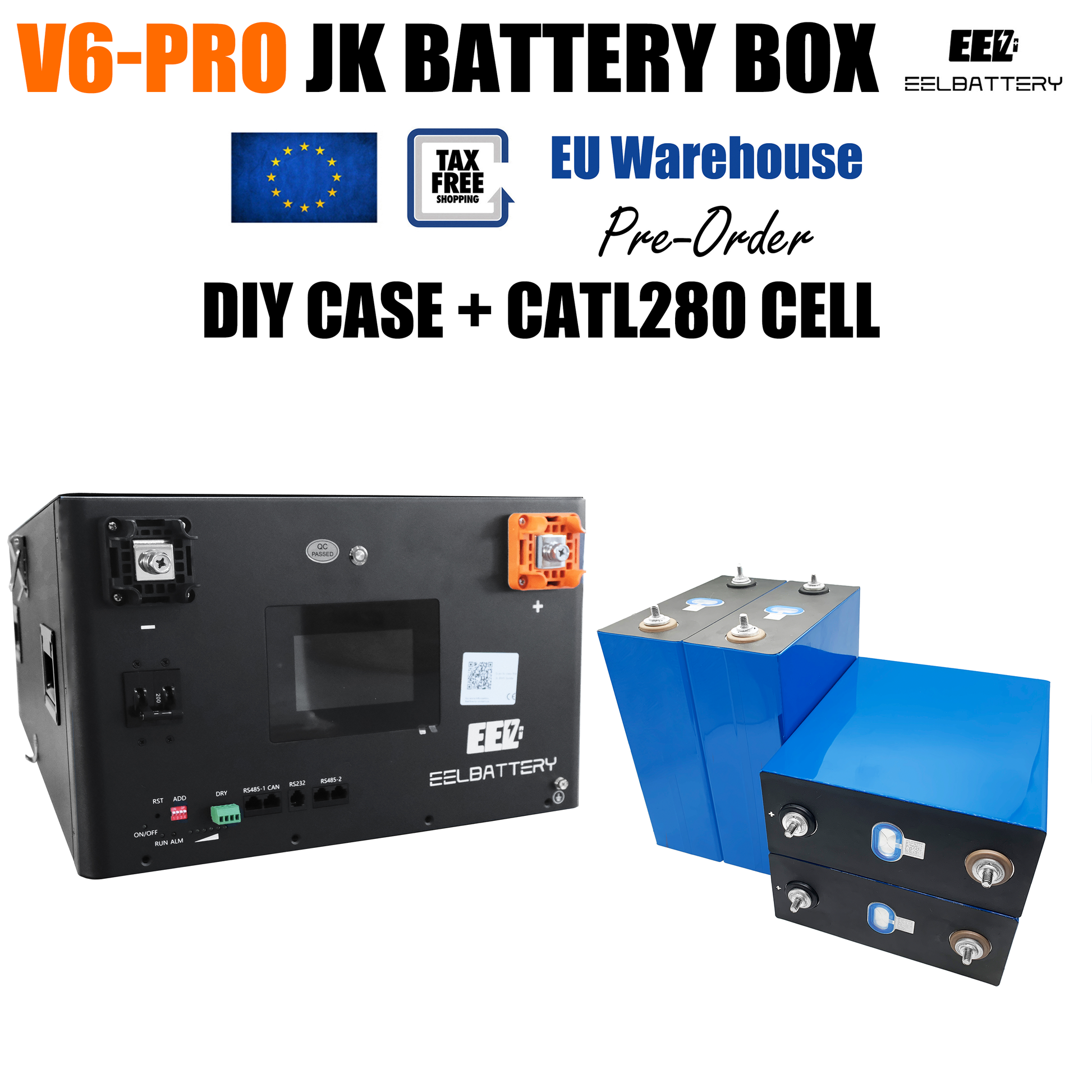 EU Stock-EEL 48V 16S V6-Pro JK Battery Stackable Box DIY Kits with 200A JK V19 BMS Energy Storage System Pre-sale Free Shipping & Free Tax & With Cells EEL BATTERY
