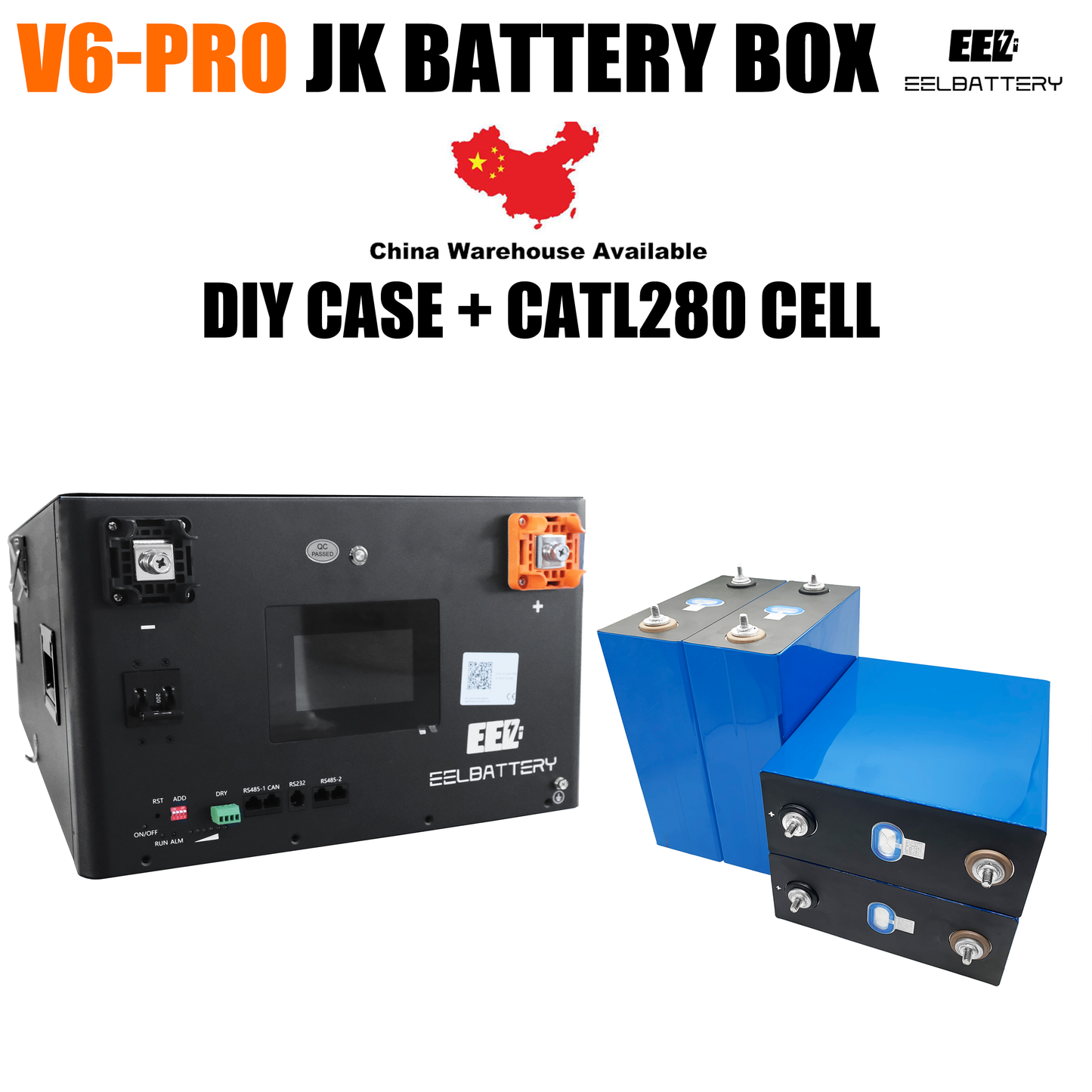 EEL 48V 16S V6-Pro JK Battery Stackable Box DIY Kits with 200A JK V19 BMS Energy Storage System EEL BATTERY