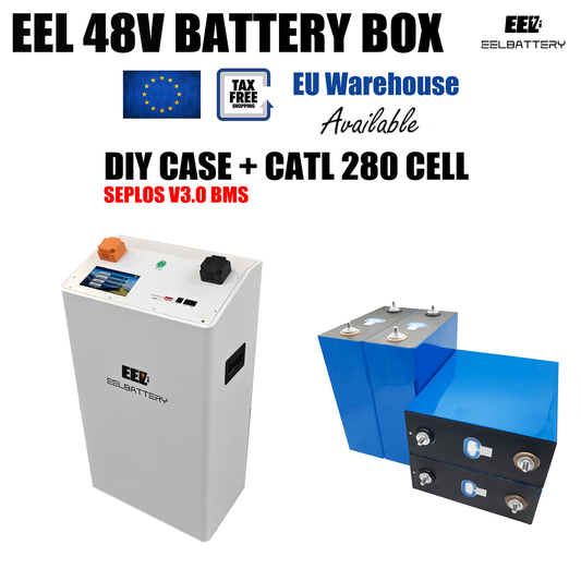 EU Stock-EEL 48V 16S Battery DIY Kit Box with 200A Seplos V3.0 Bluetooth BMS Multi-languages for Energy Storage Free Shipping & Free Tax