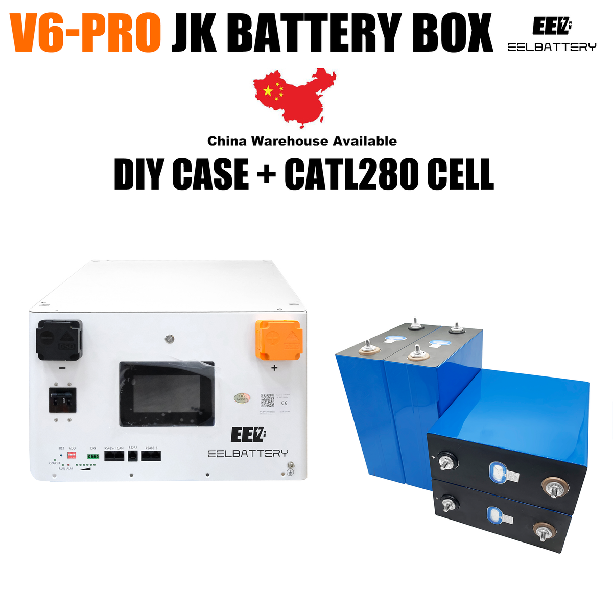 EEL 48V 16S V6-Pro JK Battery Stackable Box DIY Kits with 200A JK V19 BMS Energy Storage System EEL BATTERY