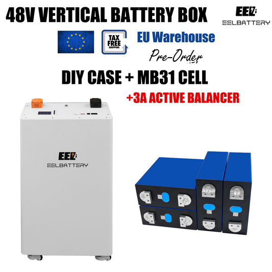 EU Stock-EEL 48V 16S DIY Vertical Seplos Box DIY Battery Kits with Seplos V2 200A BMS+3A Active Balancer+Wheels Free Shipping & Free Tax & With Cells