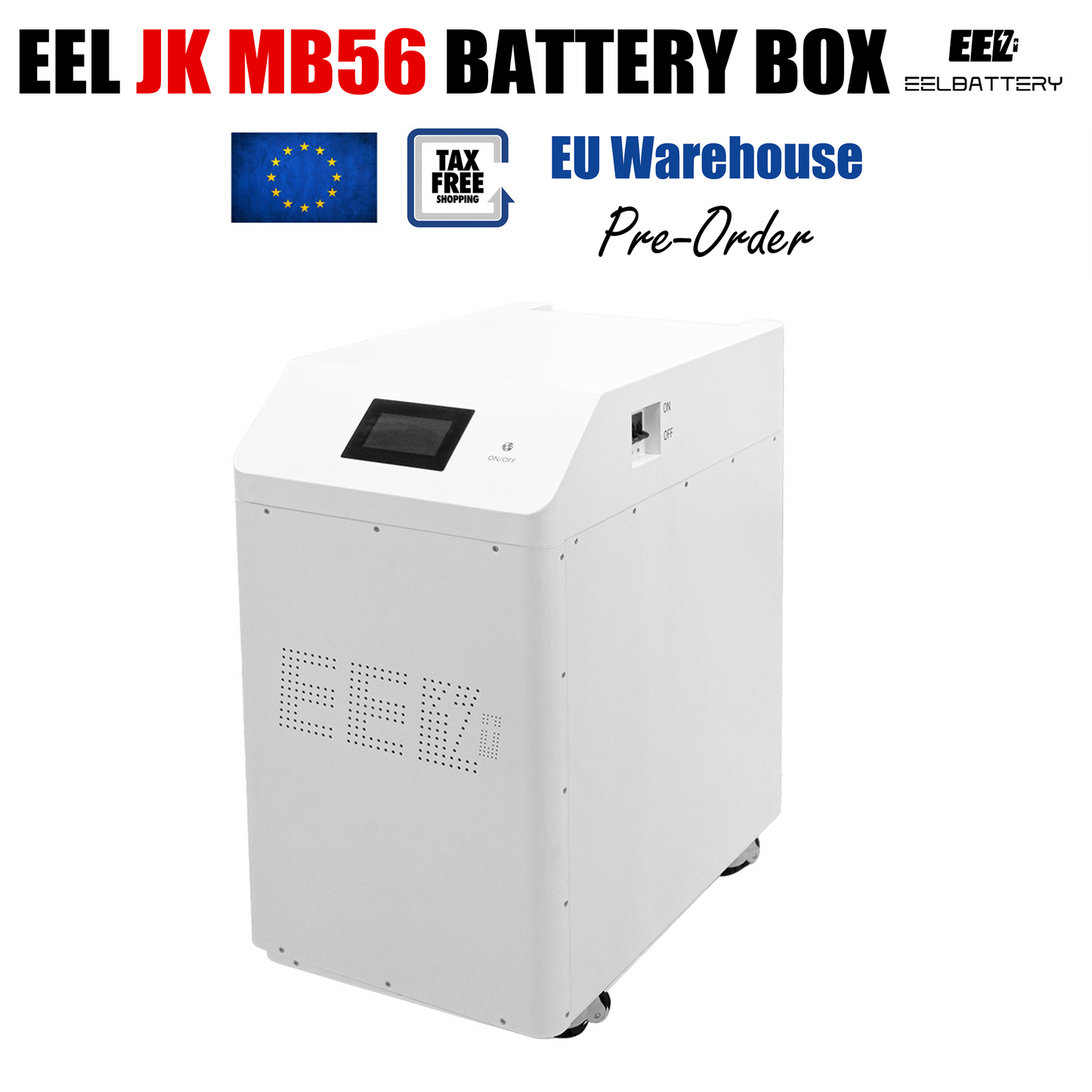 EU Stock-EEL 32kwh 51.2V 16S 628Ah EVE MB56 Battery Box DIY Vertical Kits with 300A JK V19 BMS pre-sale