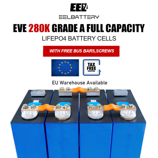4PCS 3.2V HSEV EVE LF280K New Studs Grade A LiFePO4 Battery Cells for DIY Solar EU Stock