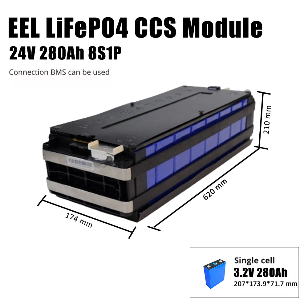 Grade A CCS Battery LFP Module 24V 8S1P 100/280Ah Prismatic Rechargeab ...