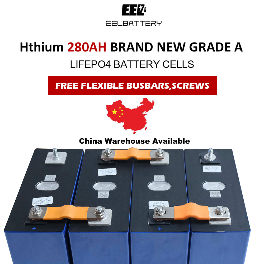 4PCS 3.2V 280Ah Grade A Hithium Lifepo4 Battery Cells Rechargeable for EV Solar China Shipping - EEL BATTERY