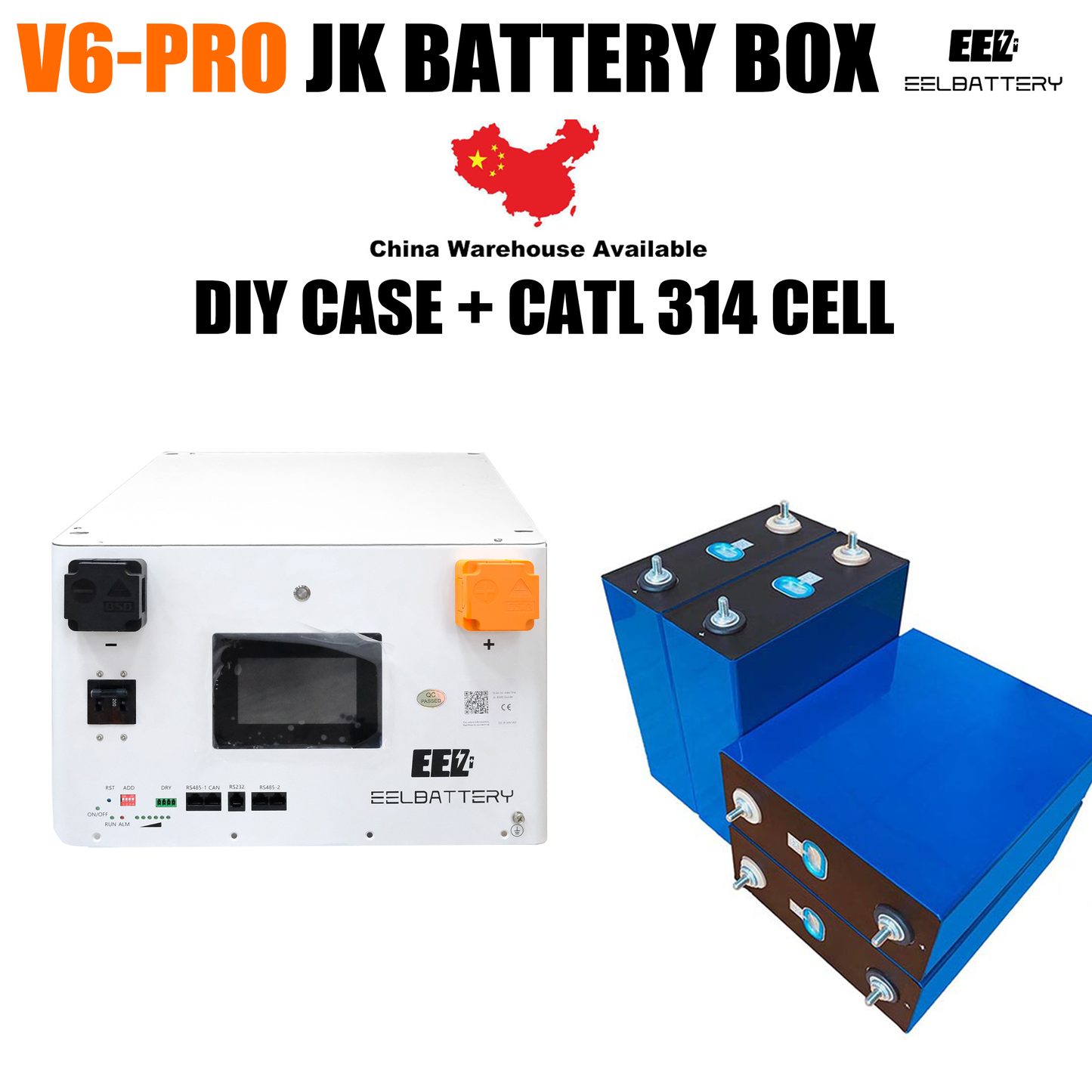 EEL 48V 16S V6-Pro JK Battery Stackable Box DIY Kits with 200A JK V19 BMS Energy Storage System EEL BATTERY