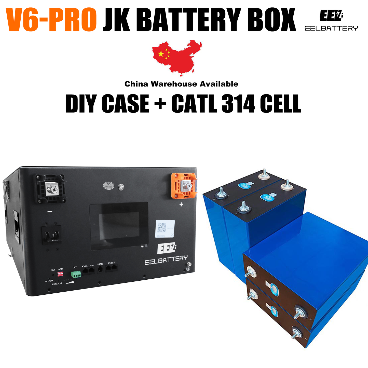 EEL 48V 16S V6-Pro JK Battery Stackable Box DIY Kits with 200A JK V19 BMS Energy Storage System EEL BATTERY