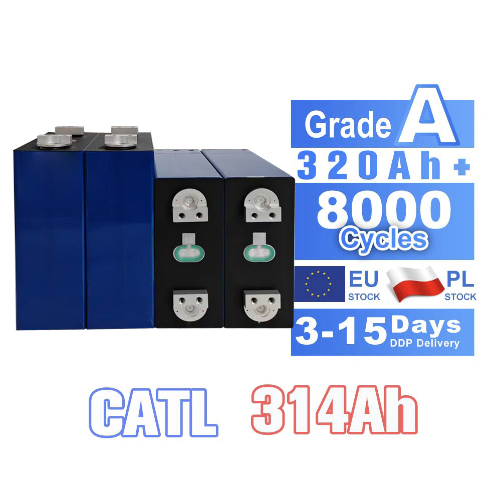 EU Stock-4PCS 3.2V CATL 314Ah Grade A Lifepo4 Battery Cells Rechargeable for EV Solar Energy Free Shipping & Free Tax & With Cells CATL
