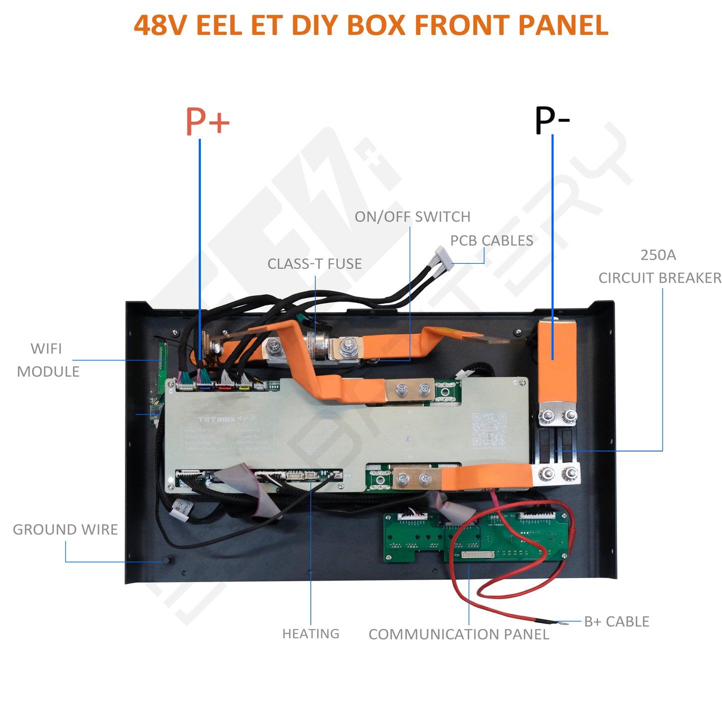 EEL 48V 16S ET Battery Stackable Box WiFi DIY Kits with 200A TDT BMS Home Energy Storage System Remote Control