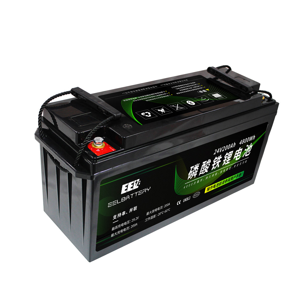 EEL 24V 200Ah Pre-assembled LiFePO4 Lithium Ion Built-in Bluetooth BMS  Battery Pack