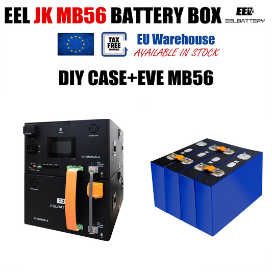 EU Stock-EEL 32kwh 51.2V 16S 628Ah EVE MB56 Horizontal Battery Box DIY Kits with 300A JK V19 BMS For Solar Energy Storage System EV RV
