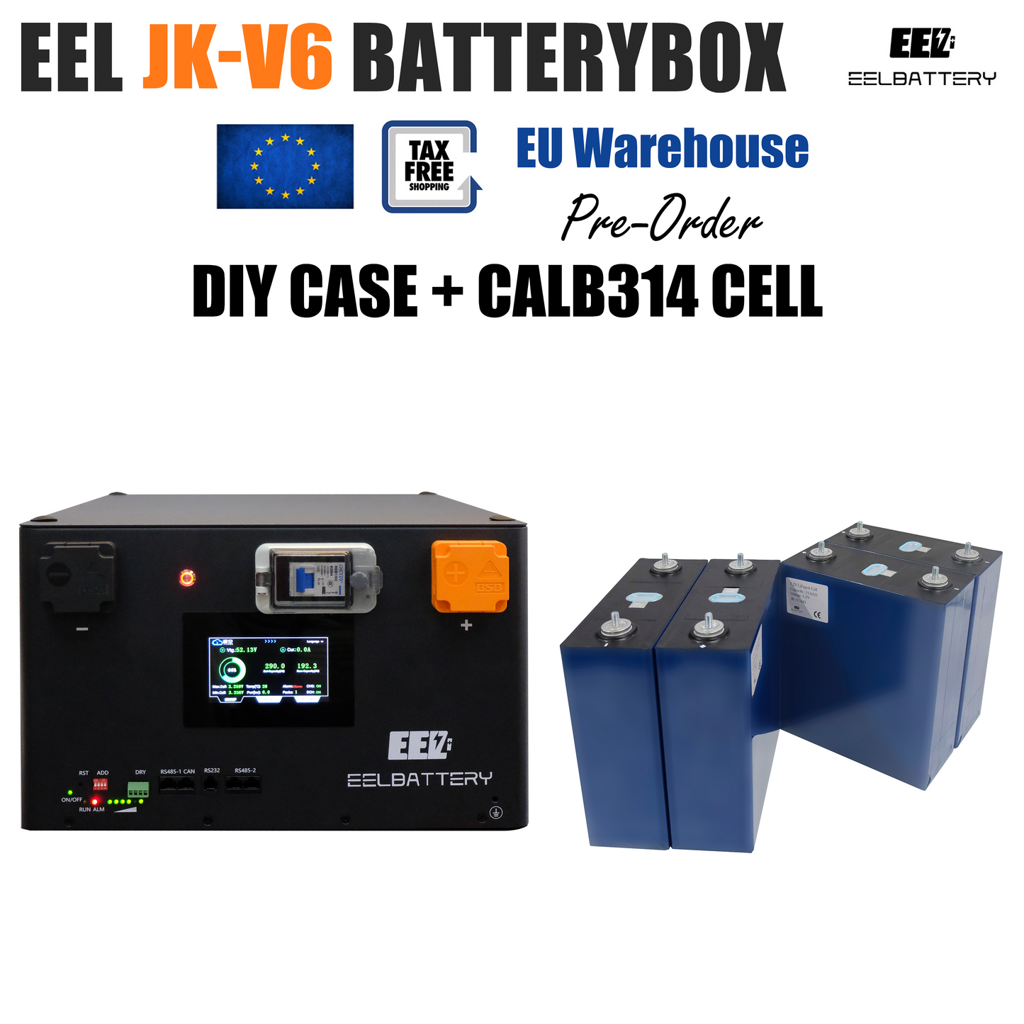 EEL 48V 16S V6-JK Battery Stackable Box DIY Kits with 200A JK V19 BMS Energy Storage System EU Stock Pre-sale EEL BATTERY