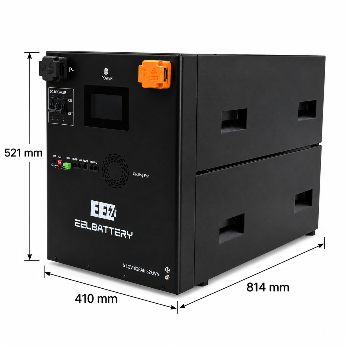 EEL 32kwh 51.2V 16S 628Ah EVE MB56 Stackable Battery Box DIY Kits with 300A JK V19 BMS For Solar Energy Storage System