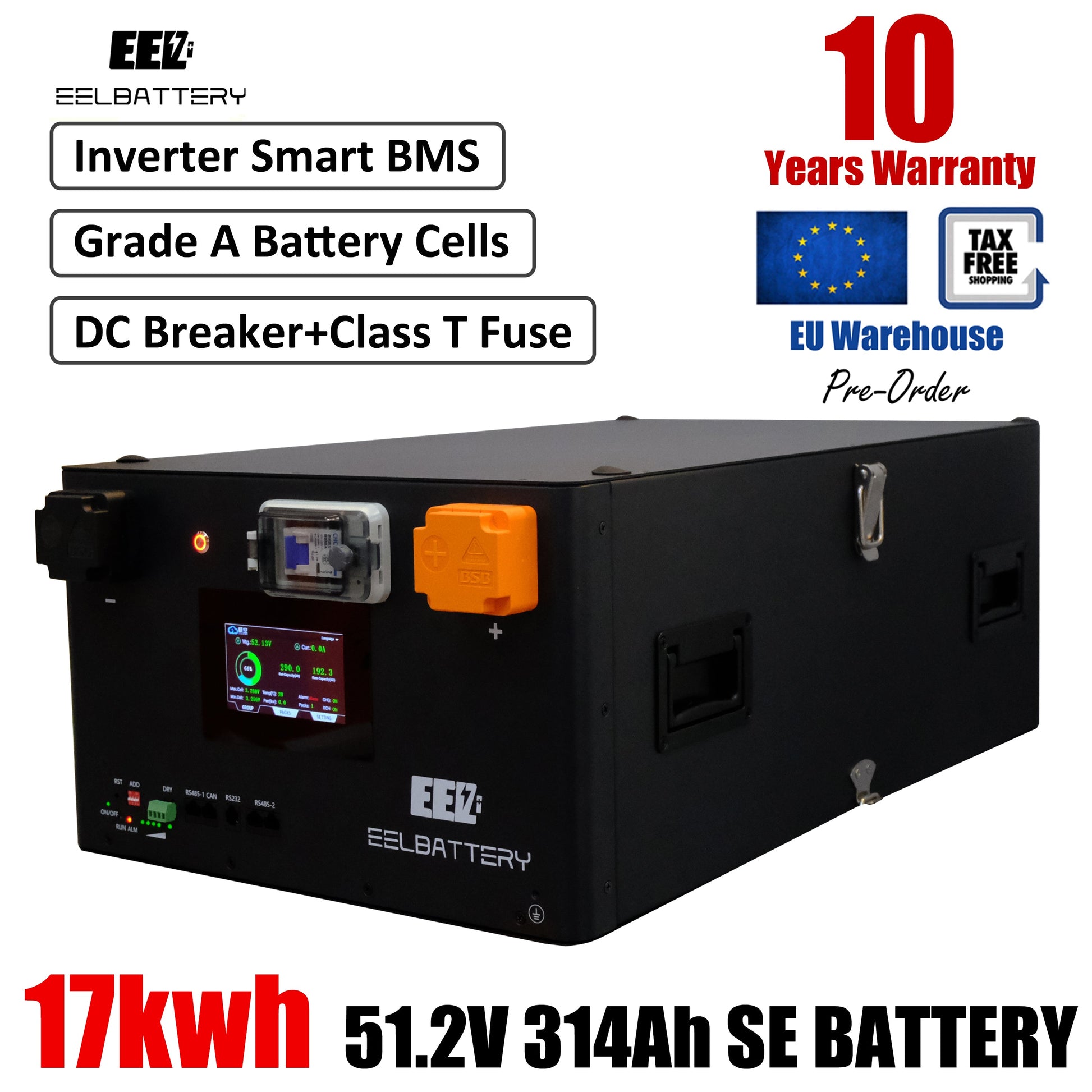 51.2v 15Kwh 30kwh 45kwh EEL Server Rack Assembled LiFePO4 Battery Pack Home Power Solar Energy Storage System EEL BATTERY