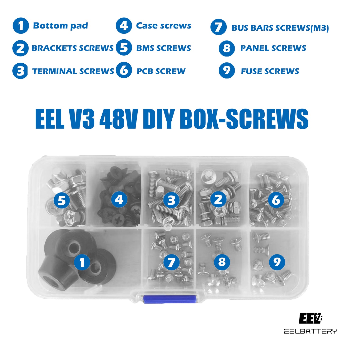 NO BMS EEL 48V 16S V3 Server Rack LiFePO4 Battery DIY Box System From EU Stock