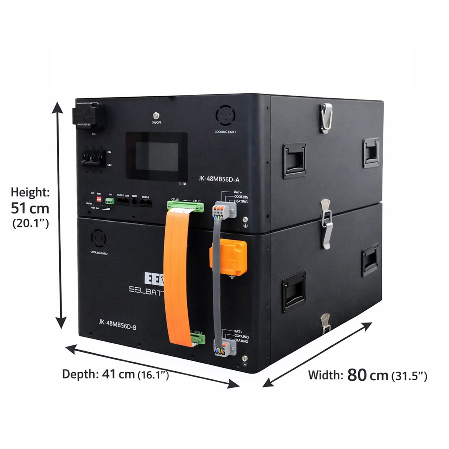 EU Stock-EEL 32kwh 51.2V 16S 628Ah EVE MB56 Horizontal Battery Box DIY Kits with 300A JK V19 BMS For Solar Energy Storage System EV RV EEL BATTERY