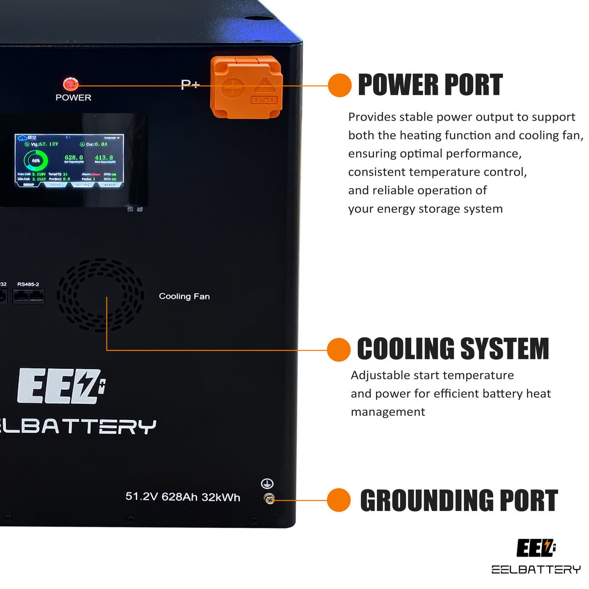 EEL 32kwh 51.2V 16S 628Ah EVE MB56 Stackable Battery Box DIY Kits with 300A JK V19 BMS For Solar Energy Storage System