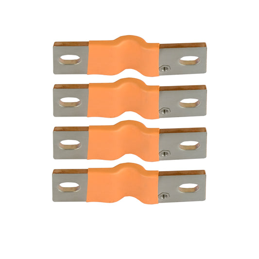 4PCS Flexible Nickel-Plated Copper Bus Bar Terminal Connectors with one M3 hole - EEL BATTERY