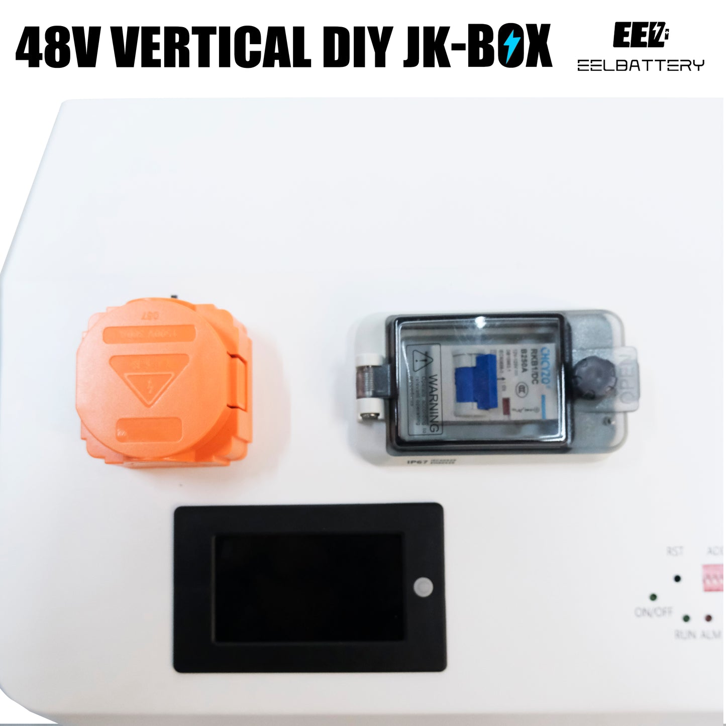 EEL 48V 16S DIY Vertical Battery Box DIY Kits with JK Inverter BMS and Wheels