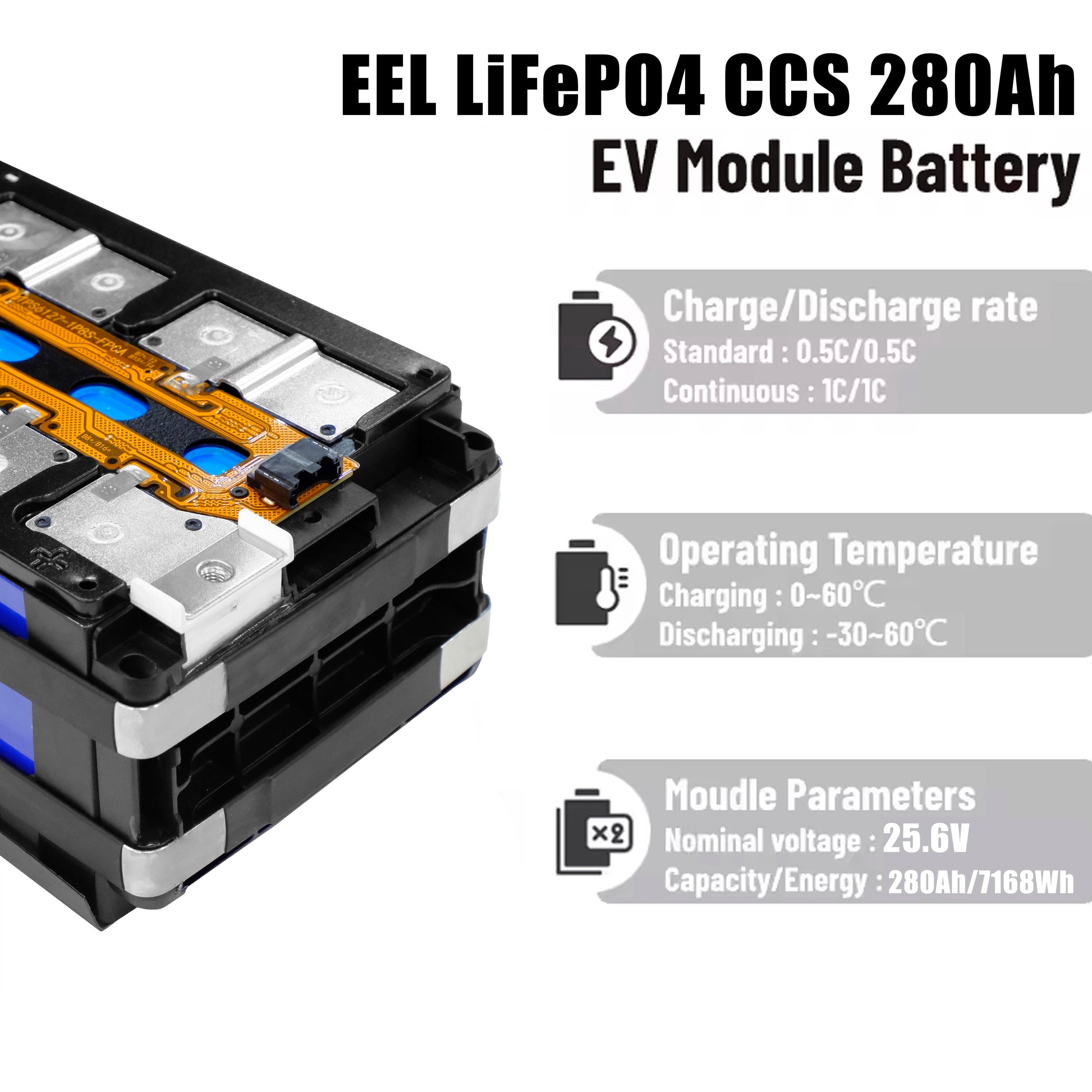 Grade A CCS Battery LFP Module 24V 8S1P 100/280Ah Prismatic Rechargeable Lithium-ion Pack EU Stock Pre-Sale - EEL BATTERY