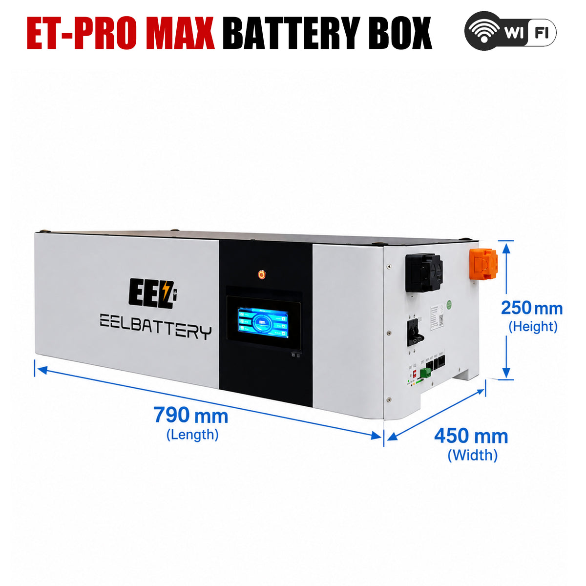 EU Stock-EEL 48V 16S Pro Max Server Rack DIY Unit Wi-Fi Built-in YX BMS Box Inverter 2A Active Balance Hydraulic Magnet DC Breaker Class-T Fuse Energy Storage System