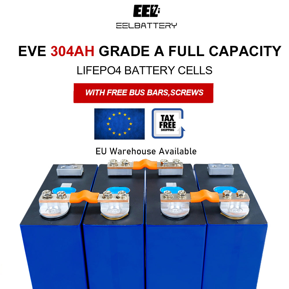 4PCS 3.2V HSEV EVE304 New Studs Grade A LiFePO4 Battery Cells for DIY Solar EU Stock EEL BATTERY