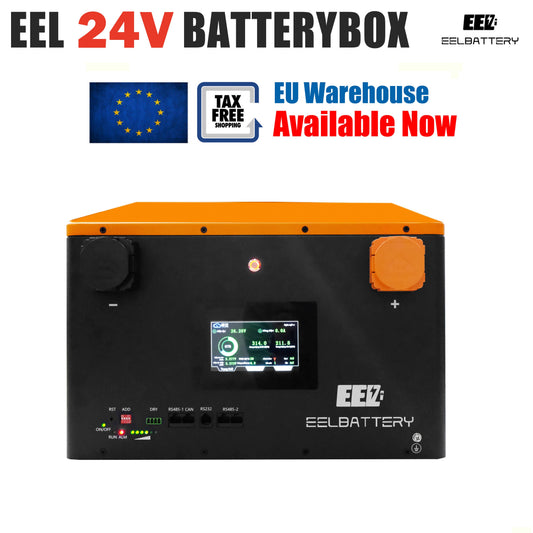 EU Stock-24V DIY Case LiFePO4 Battery Box with JK Inverter 200A Active Balance Smart BMS for Golf Cart,RV,Camper Yacht EEL BATTERY